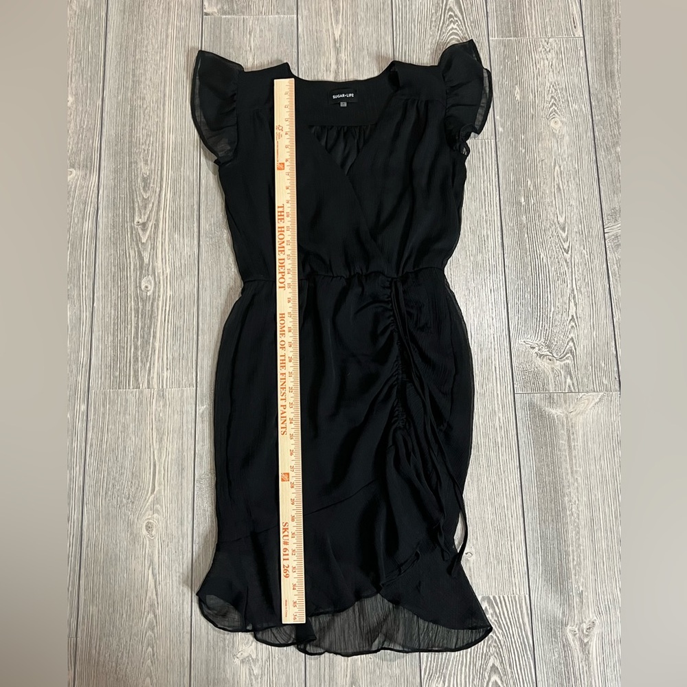 Black Sugarlips Ruched Mini Dress Size Small - Picture 10 of 11